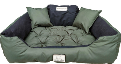Shtrat për qen KINGDOG Soft Waterproof, 115x95 cm, jeshil me të zezë
