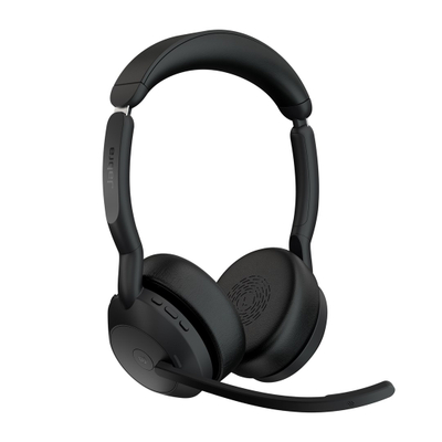 Слушалки Jabra Evolve2 55 MS Stereo, Bluetooth, со база, црни