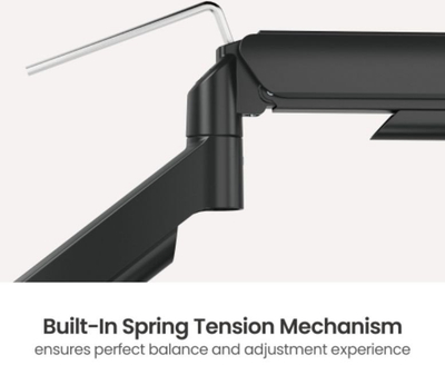 [OUTLET] Krah monitori ESTUFF Single Gas Spring, VESA, një monitor, i zi