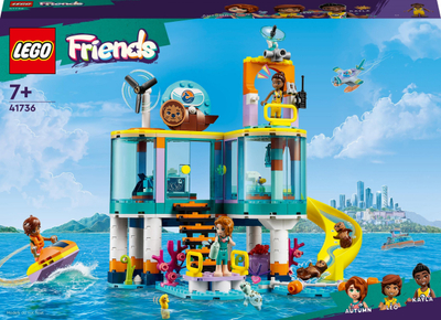 Lodër ndërtimi LEGO Friends Sea Rescue Centre 41736, set ndërtimi detar, mbi 7 vjeç, shumëngjyrëshe