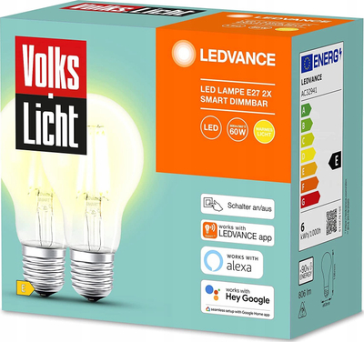 Set llamba LED LEDVANCE Smart, E27, 6W 806lm, dritë e ngrohtë
