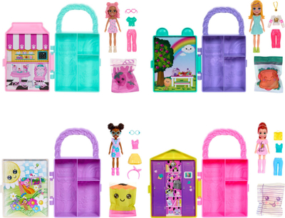 Сет играчки Polly Pocket Lil’ Styles Travel, кукла 3\", додатоци, повеќебојно