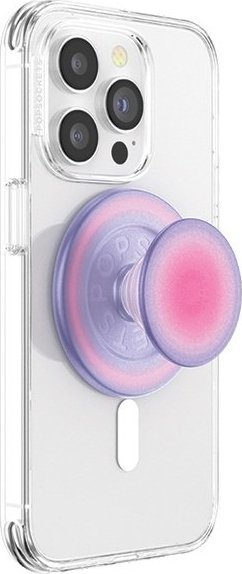 Mbajtëse telefoni PopSockets PopGrip MagSafe Aura, magnetik për iPhone, rozë vjollcë