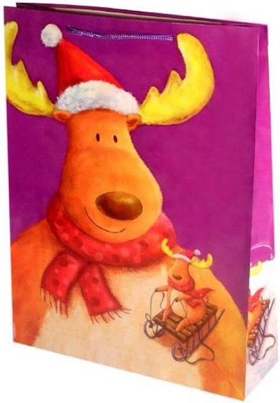 Qese dhuratash Christmas Bag XL Santa Claus, 32x10x44 cm, festive, shumëngjyrëshe