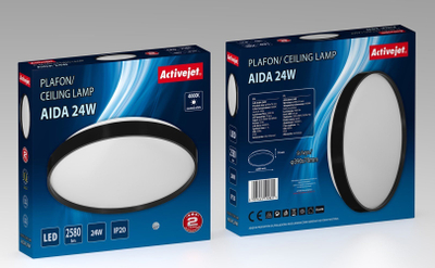 Plafonjer LED Activejet AJE AIDA, 24W, 2580lm, e bardhë