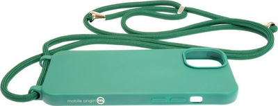 Këllëf me varëse Mobile Origin Lanyard Case, për iPhone 15, TPU i butë, jeshile e errët