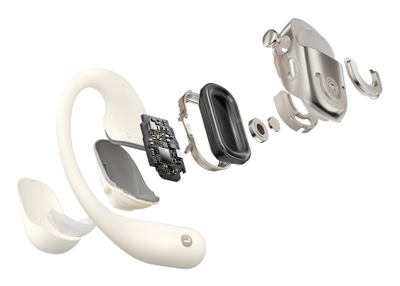 Kufje wireless Shokz OpenFit 2, Bluetooth, bateri 48 orë, bezhë