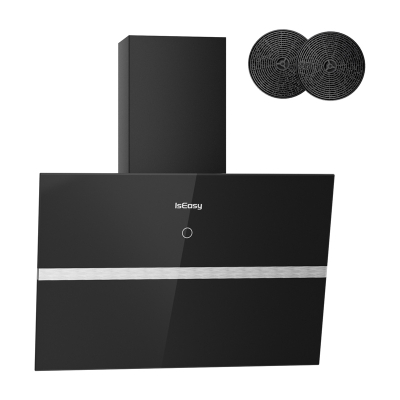 Kapak aspirues IsEasy TV5290D4-CC-I2, filtër karboni, xham, i zi