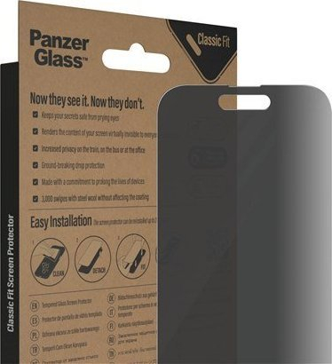 Mbrojtëse ekrani PanzerGlass Classic Fit Privacy, për iPhone 14 Pro, xham i tejdukshëm