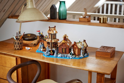 Lodër ndërtimi LEGO Ideas, fshati viking 21343, 2100 copa, shumëngjyrëshe