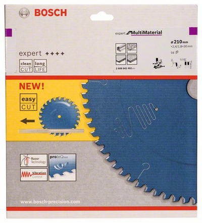 Teh rrethor Bosch Expert for Multi Material, 190mm, për dru dhe metal, gri