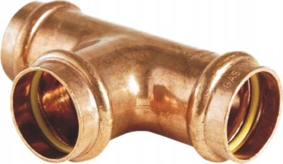 Tee прес фитинг за гас Conex IBP, 22mm, бакар, за природен гас и LPG