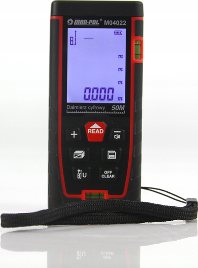 Matës lazer distance Mar-Pol M04022, 50 m, me ekran LED, i zi