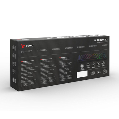 Tastierë mekanike SAVIO Blackout X2, Outemu Red, RGB, e zezë
