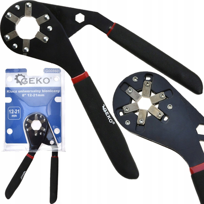 Çelës universal GEKO Bionic Wrench G00860, 8\", 12-21mm, dorezë kundër rrëshqitjes