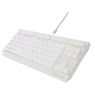 Tastierë mekanike gaming Genesis Thor 230 TKL, RGB, Outemu Red, e bardhë