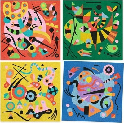 Set kreativ me rërë me ngjyra Djeco Inspired by Abstract, për kalamaj 7+