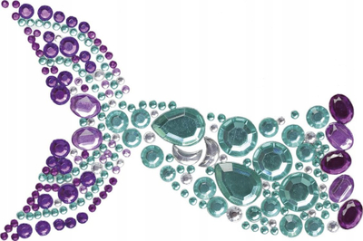 Kristale vetëngjitëse Titanum Mermaid Tail, 60x93mm, turquoise vjollcë