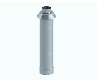 Përfundim vertikal oxhaku Jeremias TWIN, 750mm, Ø80/125mm, inox me shkëlqim