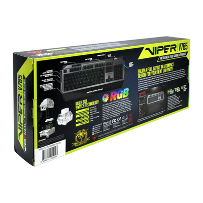 Tastierë mekanike Gaming Patriot Memory V765, USB, RGB, e zezë / e hirtë