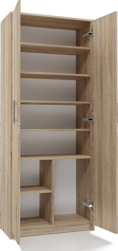 Raft Topeshop OFFICE SHELF OLIV 2D, 8 rafte, me dyer, sonoma oak