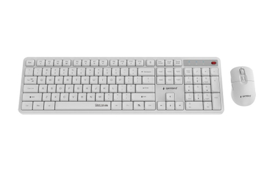 Set tastierë dhe mi Gembird Silent Key Pro KBS WMS 01, pa kabllo 2.4 GHz, layout US, i bardhë