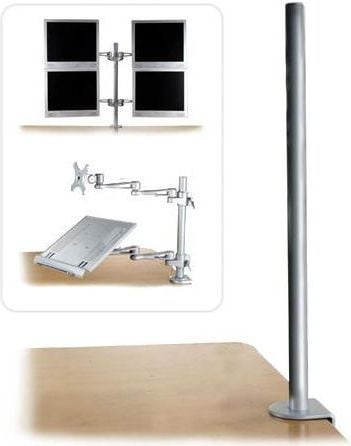 Shtyllë montimi tavoline Lindy Desk Clamp Pole, 700mm, metal, argjendi gri