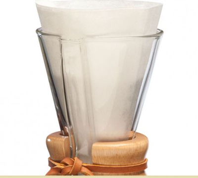 Филтри од хартија за кафе Chemex Half Moon, 3 шолји, 100 парчиња, бели
