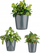 Set vazo qeramike DKD HOME DECOR, 3 copë, 14-22 cm, shumëngjyrëshe