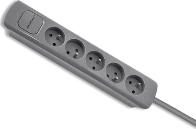 Shirit kontakti Qoltec 50275, 5 priza, kabllo 1.8 m, gri