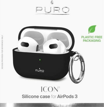 Mbrojtëse Puro Icon për Airpods 3, e zezë
