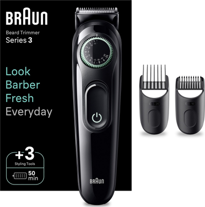 Makineri rroje për mjekër Braun Series 3 BT3411, pa kabllo 50 min, e zezë