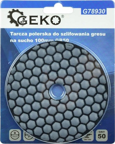 Disk bluarës Geko G78930, 100 mm, grit 50, për bluarje në të thatë