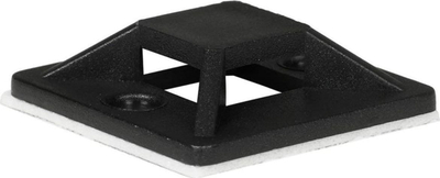 Kapëse kabllosh vetëngjitëse ProXtend Self Adhesive Cable Clips, 25mm x 25mm, set 50 copë, të zeza