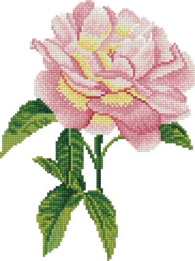Set pikture me kristale Diamond Dotz Pink Rose, 27 x 35 cm, rozë