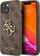 Këllëf telefoni Guess PU 4G Metal Logo për iPhone 13, poliuretan, kafe