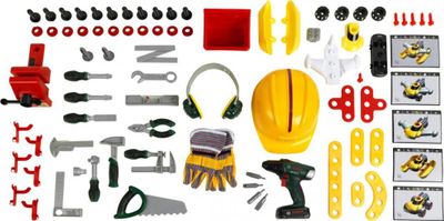 Lodër tavolinë pune Klein Bosch Work Station, set veglash, për fëmijë 3-5 vjeç, jeshile