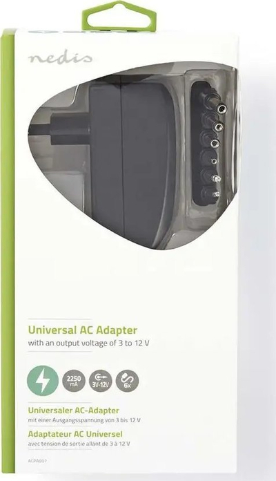 Adapter rryme Nedis, 27W, 2.25A, i zi