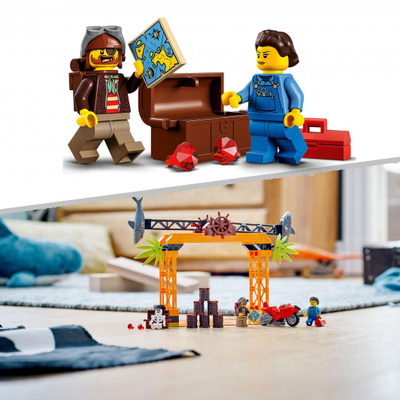 Set lodra LEGO City Shark Attack Showdown 60342, garë me motor uji, për fëmijë