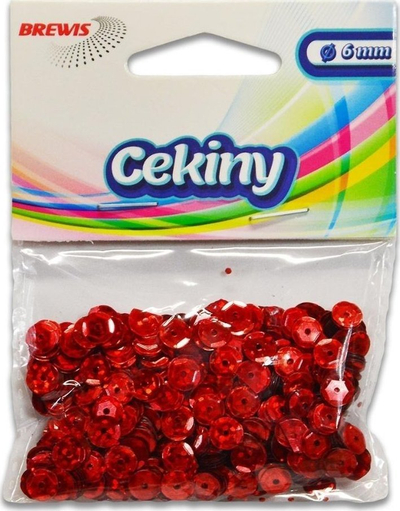 Luspa dekorative H20 Brewis Holographic, 6mm, 10g, të kuqe
