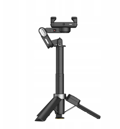Shkop selfie tripod me gimbal Aochuan M3 Pro Mini, dritë LED, telekomandë, i zi