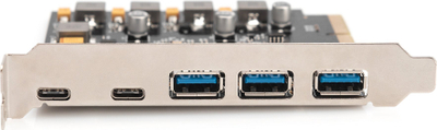 Kartë zgjeruese Digitus USB 3.1 PCIe Controller, 2x USB C, 3x USB A 3.1 Gen 2