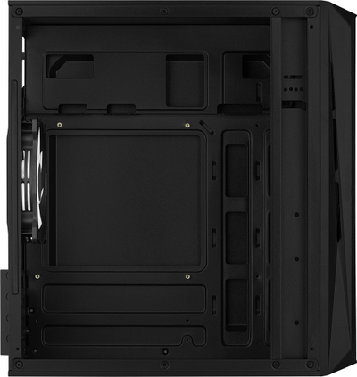 Kuti kompjuteri Aerocool CS-107 FRGB, mini tower, panel akrilik, e zezë