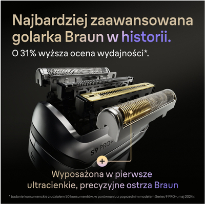 Rroje elektrike Braun Series 9 Pro+ 9675CC, me stacion pastrimi, gri
