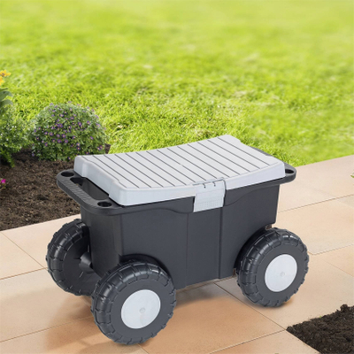 Karrocë kopshti Maximex Garden Cart XXL, ulëse me hapësirë ruajtjeje 15L, jeshile