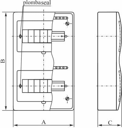 Kuti modulare shpërndarëse RN-18/B, 1x18 module, montim sipërfaqësor, IP40