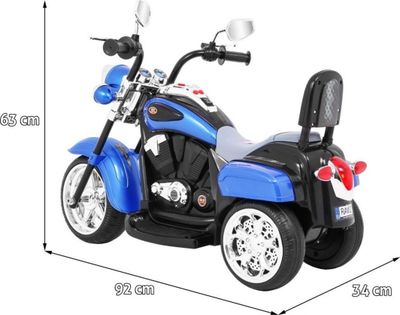Motor elektrik për fëmijë Ramiz NightBike, chopper 3 rrota, 3 km/h, blu