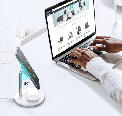 Karikues wireless Choetech T581-F, 15W, MagSafe, argjendtë