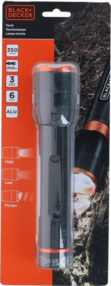 Dritë dore Black+Decker Aluminum Tactical, 6W, 350 lumens, e zezë