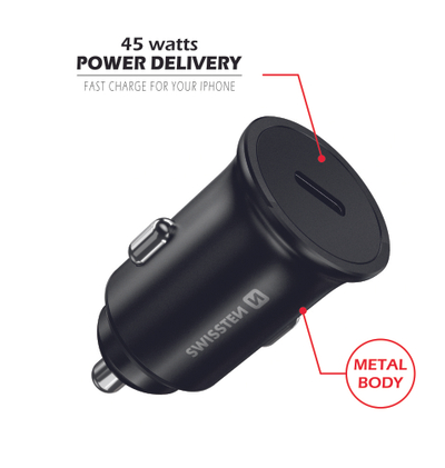 Karikues makine SWISSTEN, 1xUSB-C PD 3.0, 45W, i zi